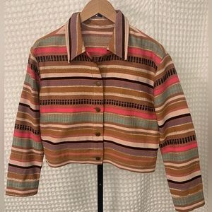 Cropped Cotton Colored Jacket